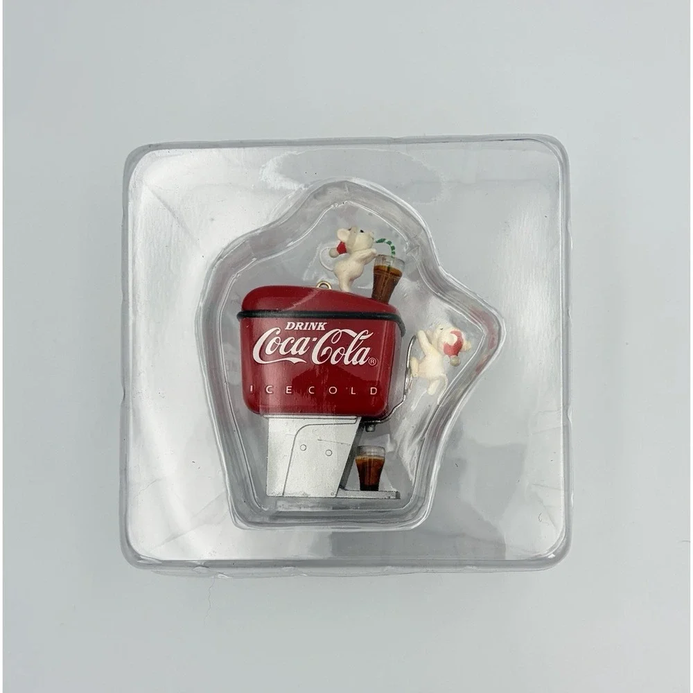 Coca Cola Soda Fountain Dispenser Mice Enesco Christmas Ornament 1990 2nd Issue